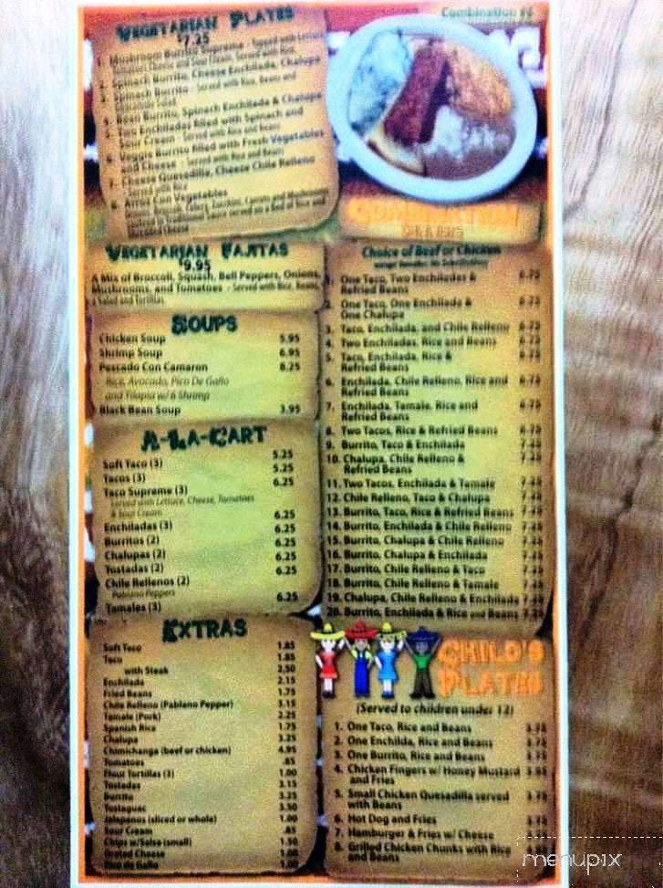Pancho's Mexican Grill - Moody, AL menu_pic
