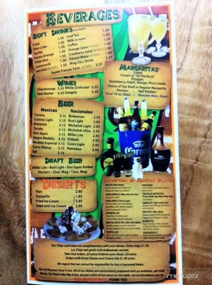 Pancho's Mexican Grill - Moody, AL menu_pic