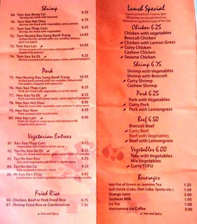 Pho Lan - Loveland, CO menu_pic