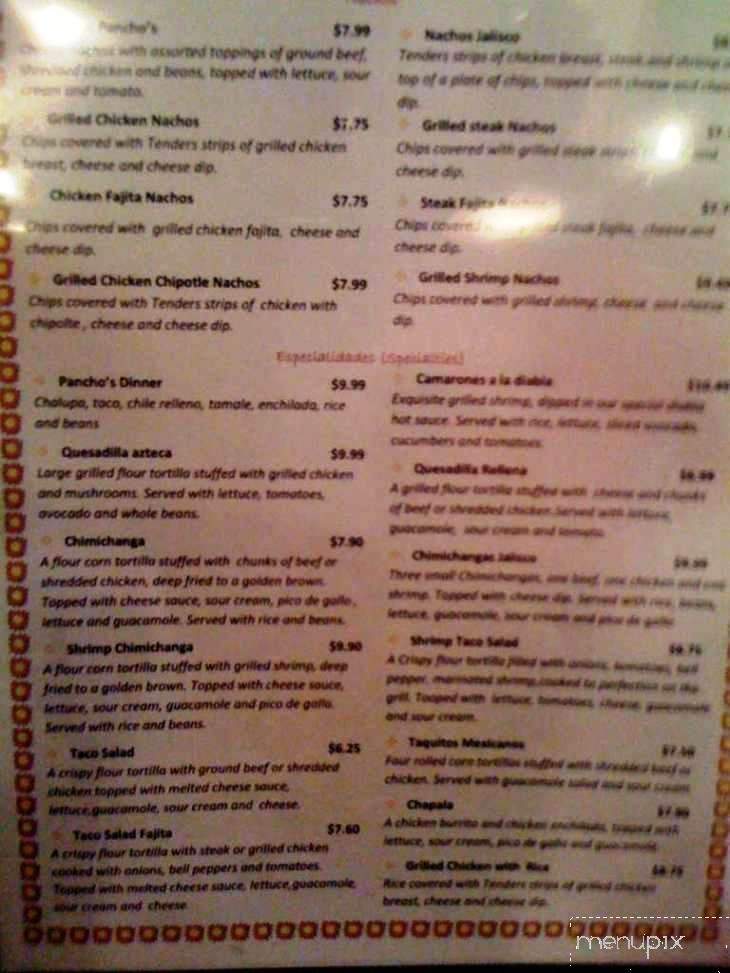 Pancho's Place Of Franklin - Franklin, TN menu_pic