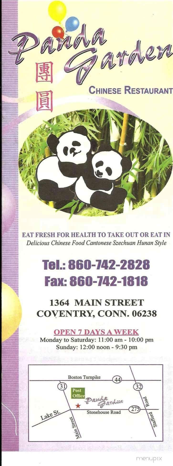 Menu Of Panda Garden In Coventry Ct 06238