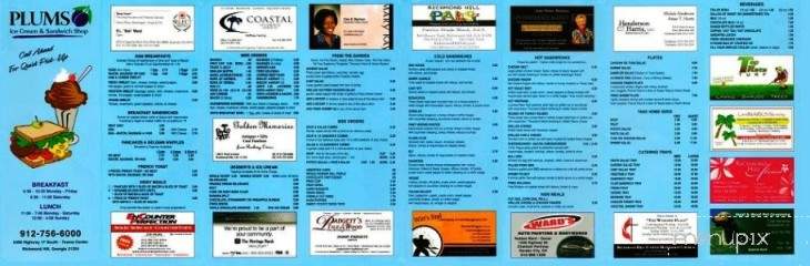 Plums Ice Cream Sandwich Shop - Richmond Hill, GA menu_pic