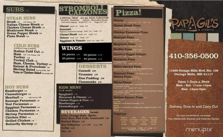 Papa Gils - Owings Mills, MD menu_pic