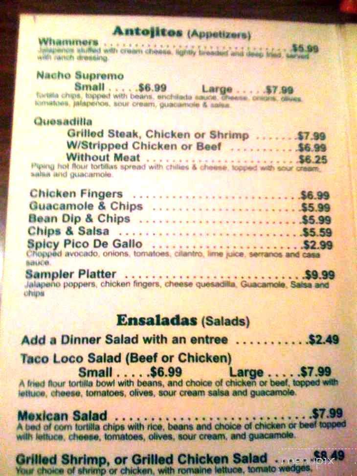 Pancho & Lefty's - St George, UT menu_pic