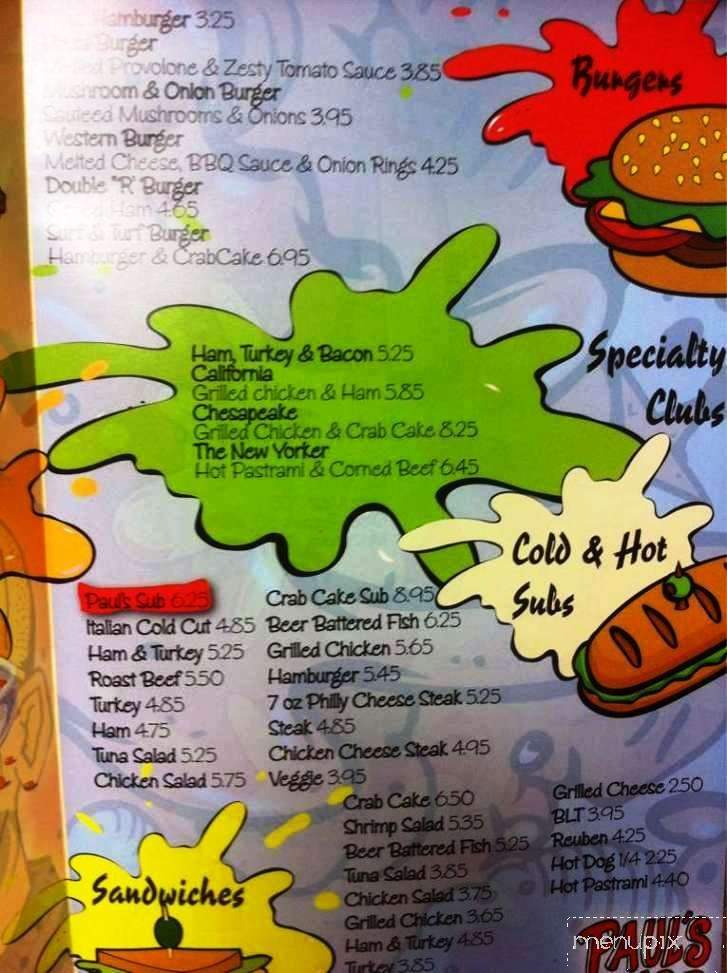 Paul's Subs - Cambridge, MD menu_pic