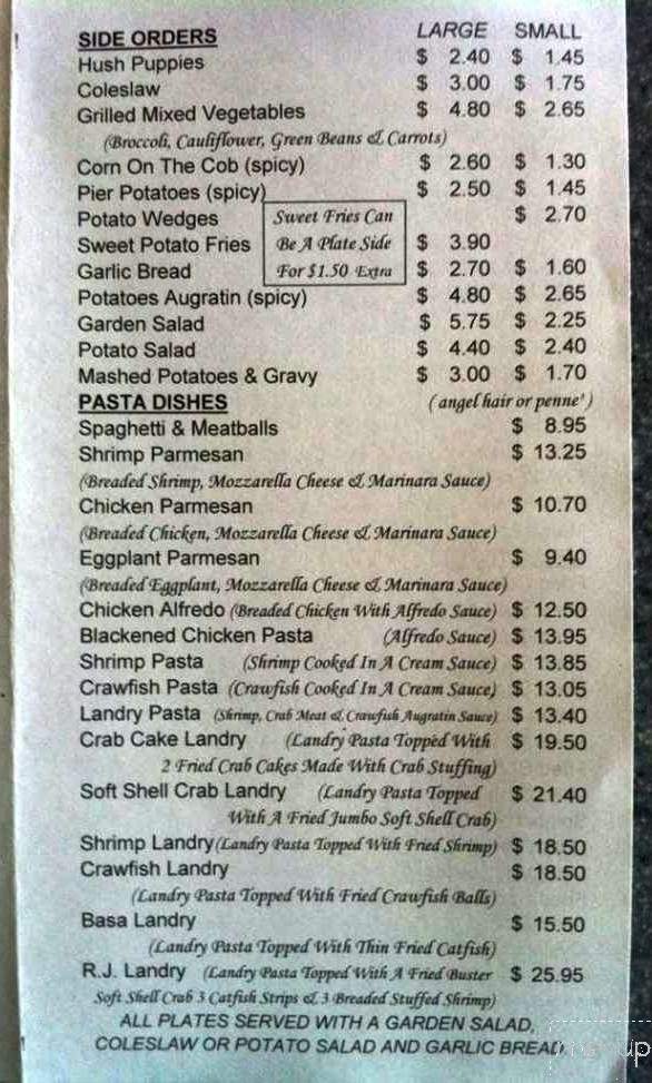 Pier 51 Seafood Restaurant - LaPlace, LA menu_pic