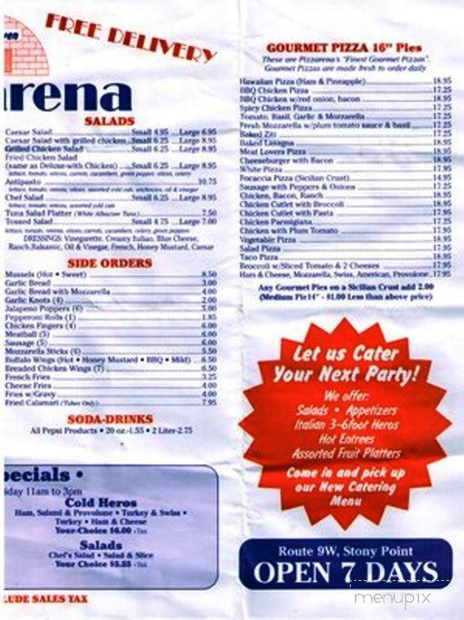 Pizzarena Of Stony Point - Stony Point, NY menu_pic