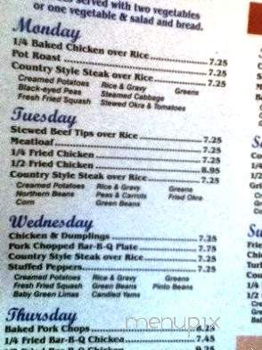 Parkway House Family Restaurant - Concord, NC menu_pic