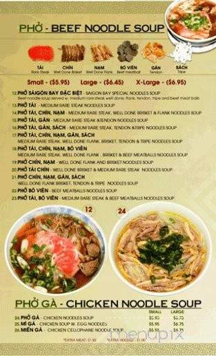 Pho Saigon Bay Restaurant - Stockton, CA menu_pic