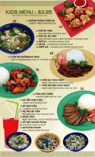 Pho Saigon Bay Restaurant - Stockton, CA menu_pic