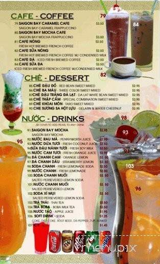 Pho Saigon Bay Restaurant - Stockton, CA menu_pic