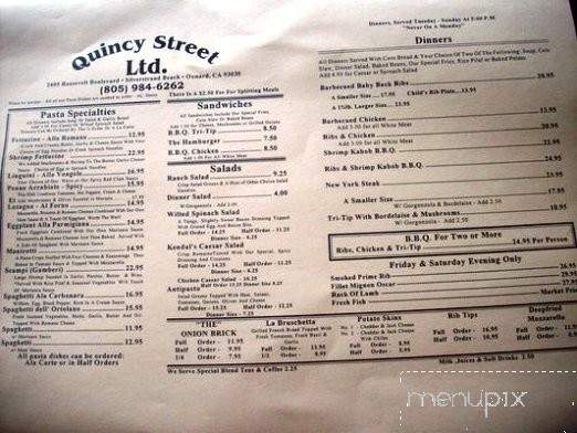 Quincy Street Ltd - Oxnard, CA menu_pic