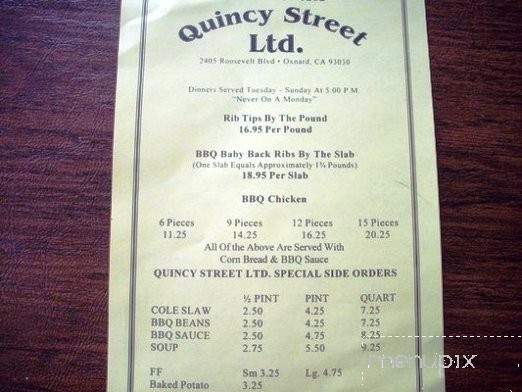 Quincy Street Ltd - Oxnard, CA menu_pic