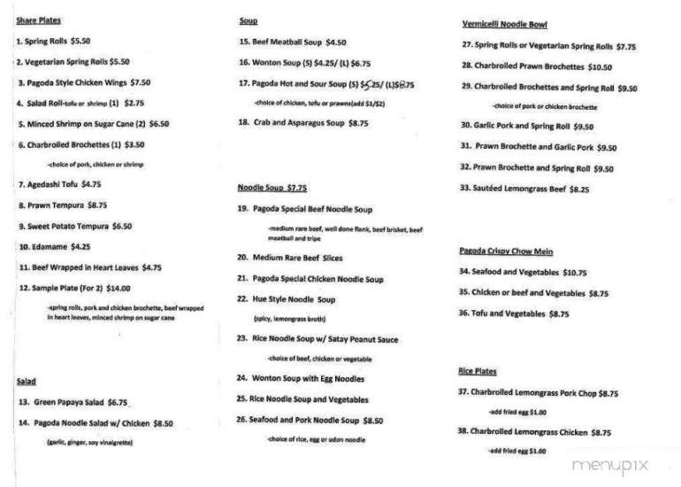 Red Pagoda - Vancouver, BC menu_pic