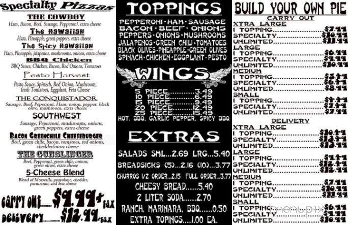 Roadrunner Pizza - Las Cruces, NM menu_pic