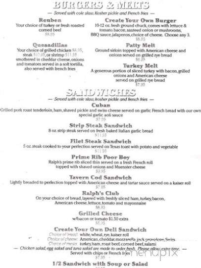 Ralph's Place - Bristol, IL menu_pic