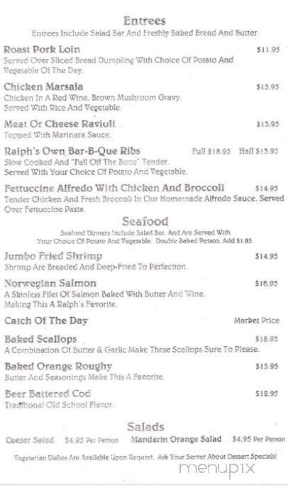 Ralph's Place - Bristol, IL menu_pic