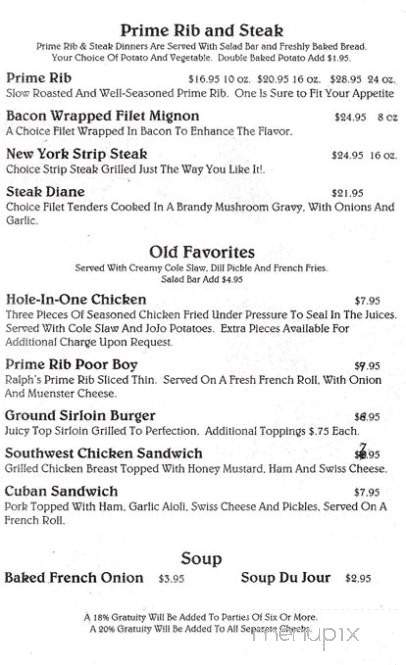Ralph's Place - Bristol, IL menu_pic