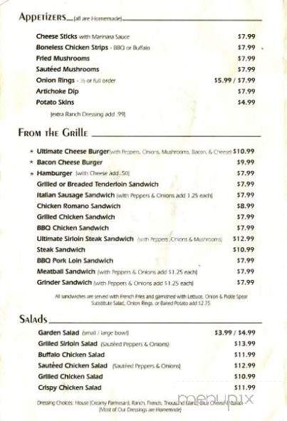 Rusty Duck - Dexter, IA menu_pic