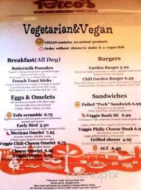 Rico's Diner - Oakland, CA menu_pic