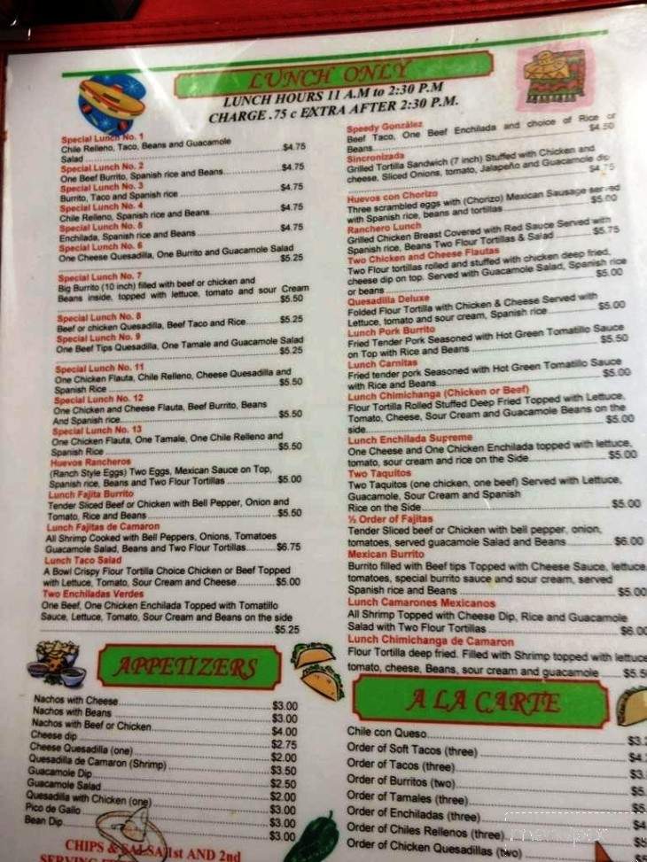 Rey Azteca Mexican Restaurant - Somerset, PA menu_pic