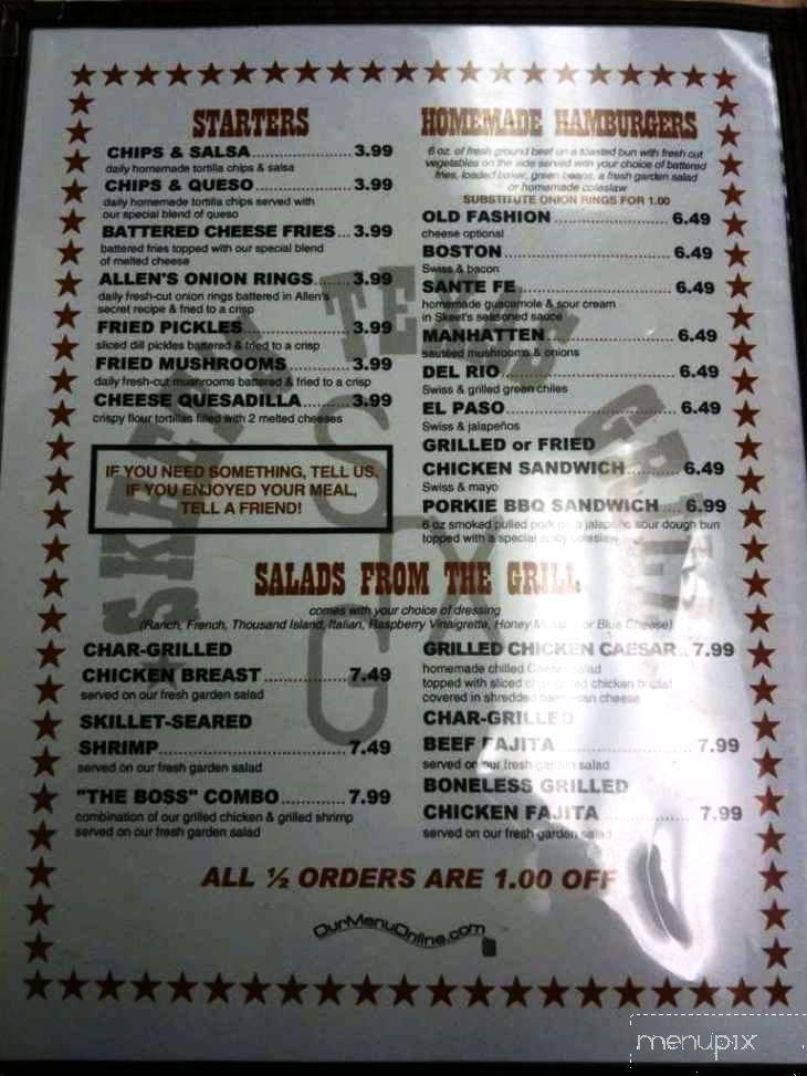 Skeet's Texas Grill #4 - Snyder, TX menu_pic
