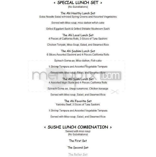 Ahi Sushi - Santa Barbara, CA menu_pic