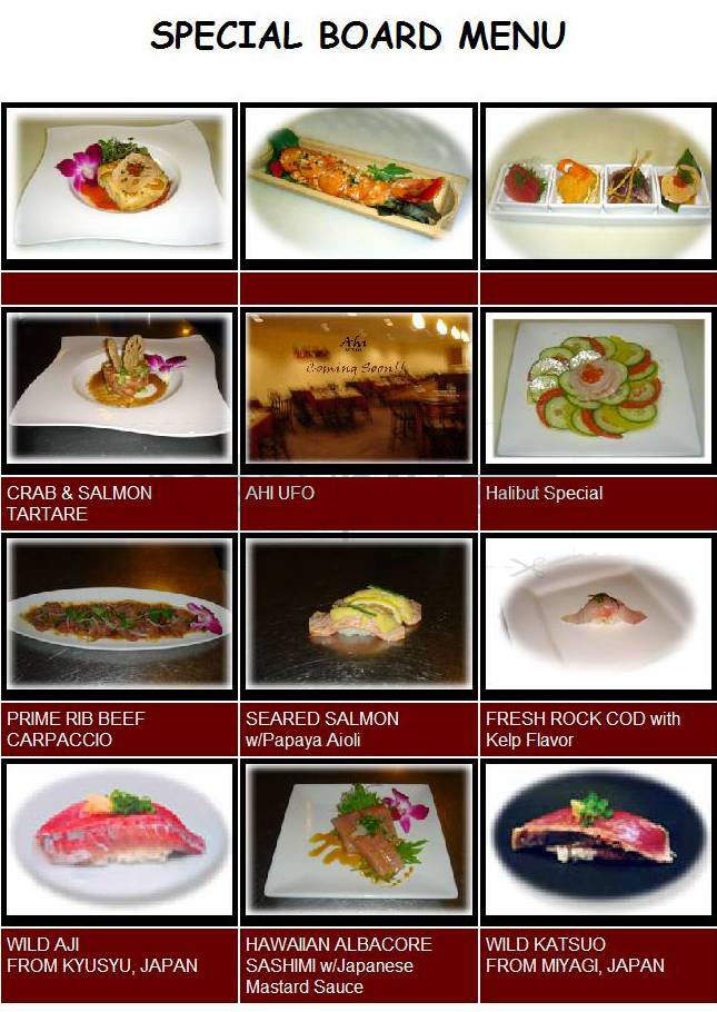 Ahi Sushi - Santa Barbara, CA menu_pic