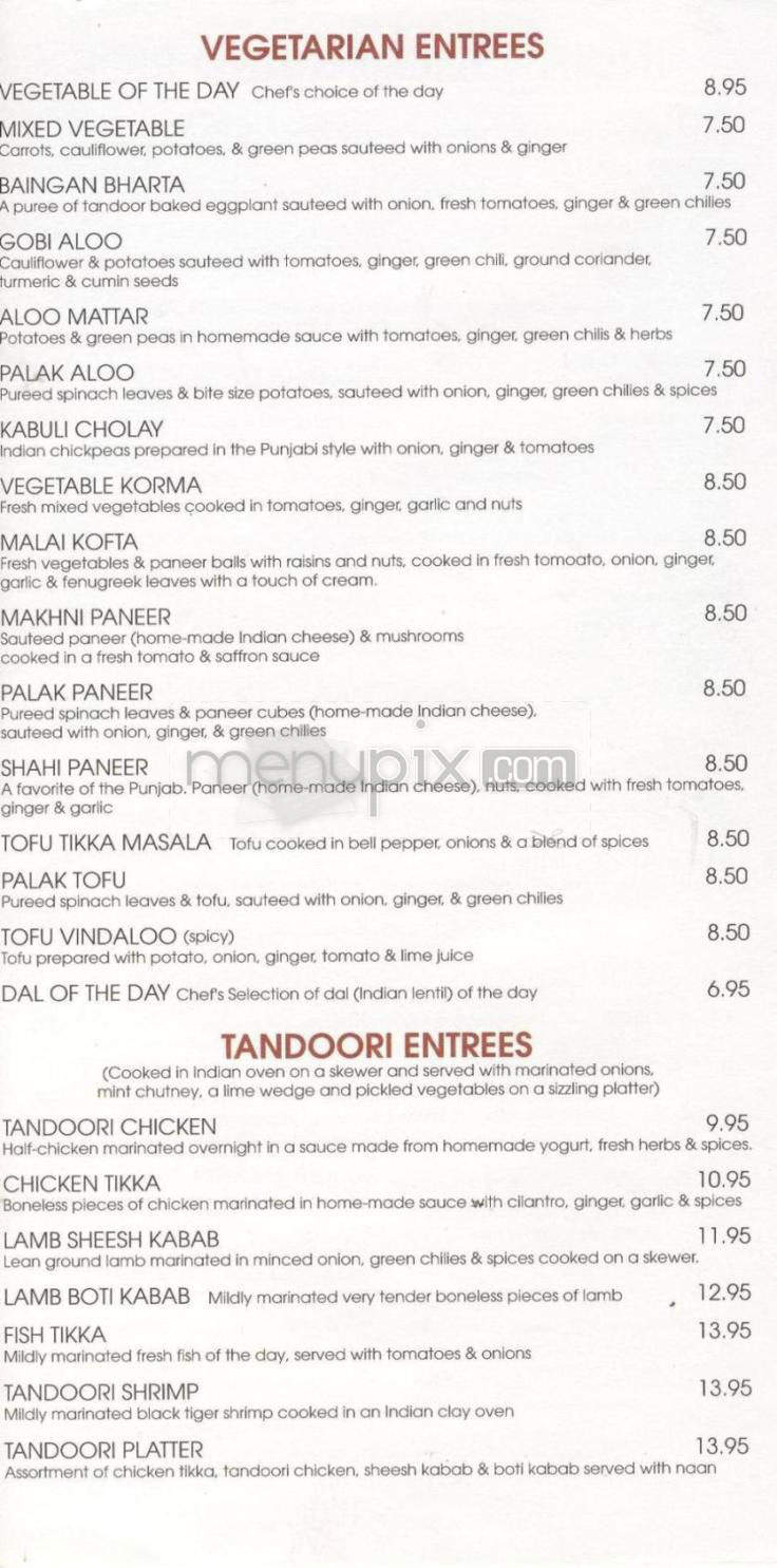 All India Cafe - Santa Barbara, CA menu_pic