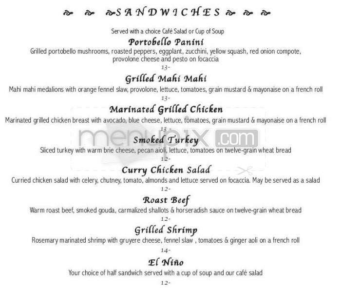Arts & Letters - Santa Barbara, CA menu_pic