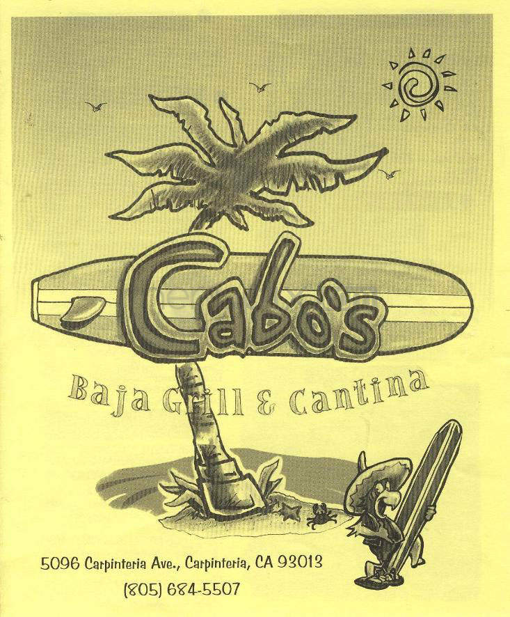 Cabo's Baja Grill & Cantina - Carpinteria, CA menu_pic