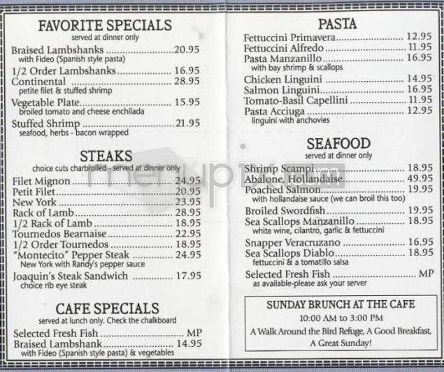 Cafe Del Sol - Santa Barbara, CA menu_pic