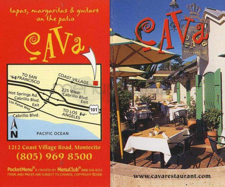 Cava Restaurant & Bar - Montecito, CA menu_pic