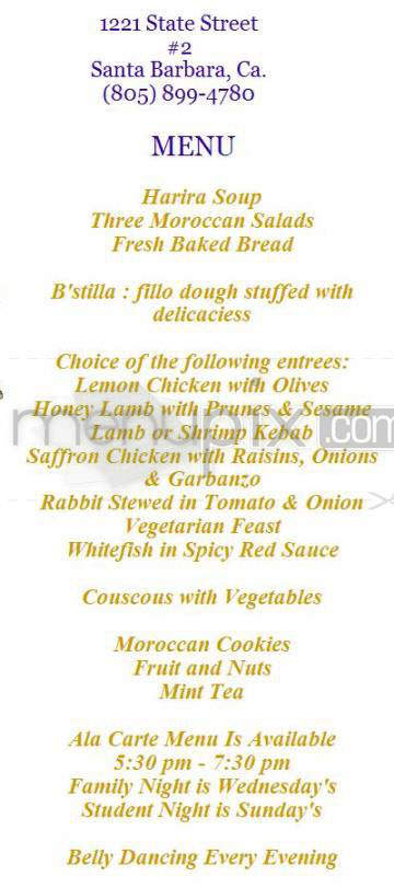 Chef Karim's Restaurant - Santa Barbara, CA menu_pic