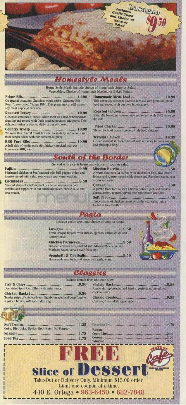 China Bowl & State Street Cafe - Santa Barbara, CA menu_pic