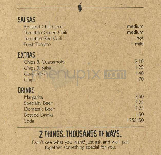 Chipotle Mexican Grill - Santa Barbara, CA menu_pic