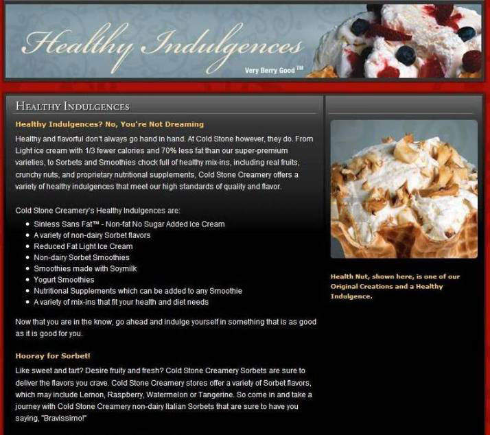 Cold Stone Creamery - Santa Barbara, CA menu_pic