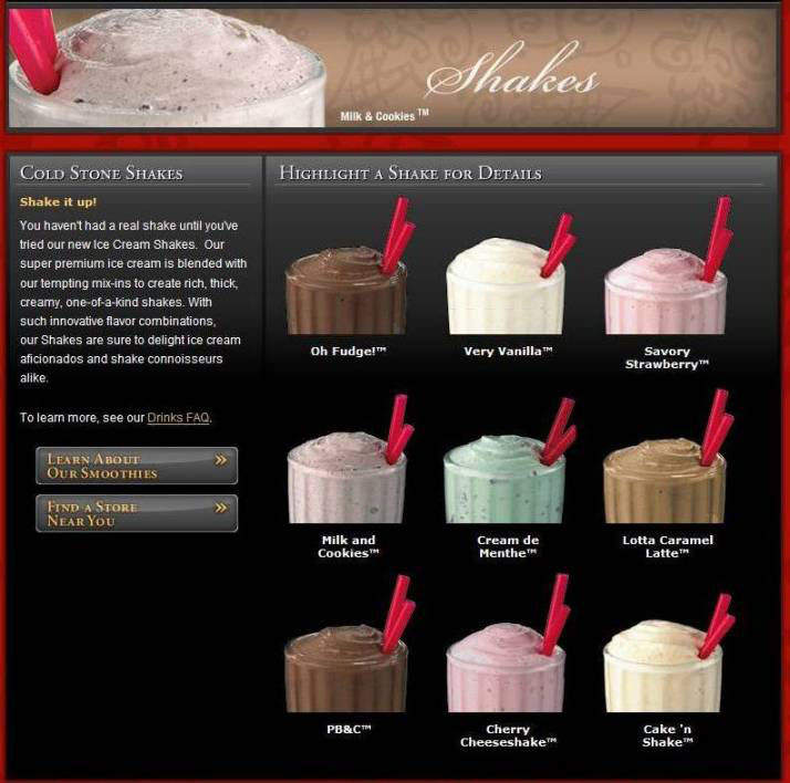 Cold Stone Creamery - Santa Barbara, CA menu_pic