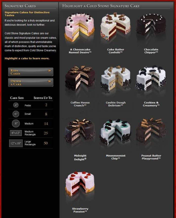 Cold Stone Creamery - Santa Barbara, CA menu_pic