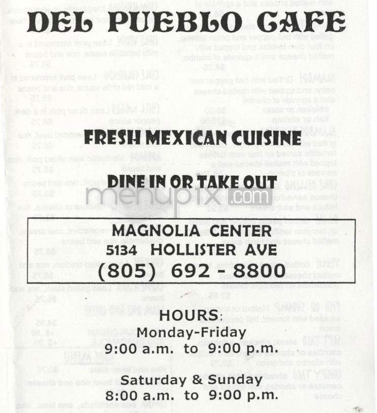 Del Pueblo Cafe - Santa Barbara, CA menu_pic