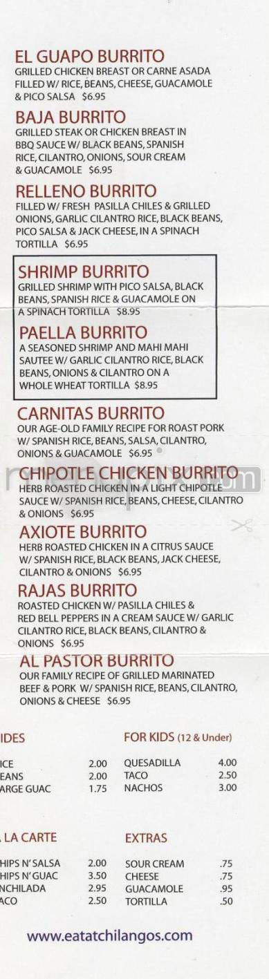 Chilango's Mexican Restaurant - Santa Barbara, CA menu_pic