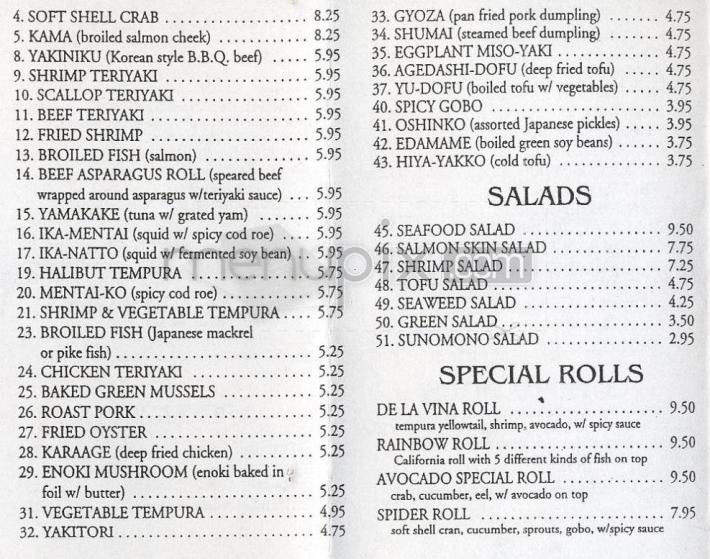 Edomasa - Santa Barbara, CA menu_pic