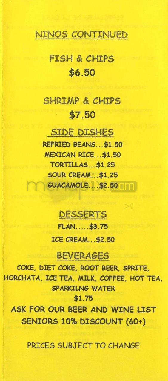 El Caballo Restaurant - Santa Barbara, CA menu_pic