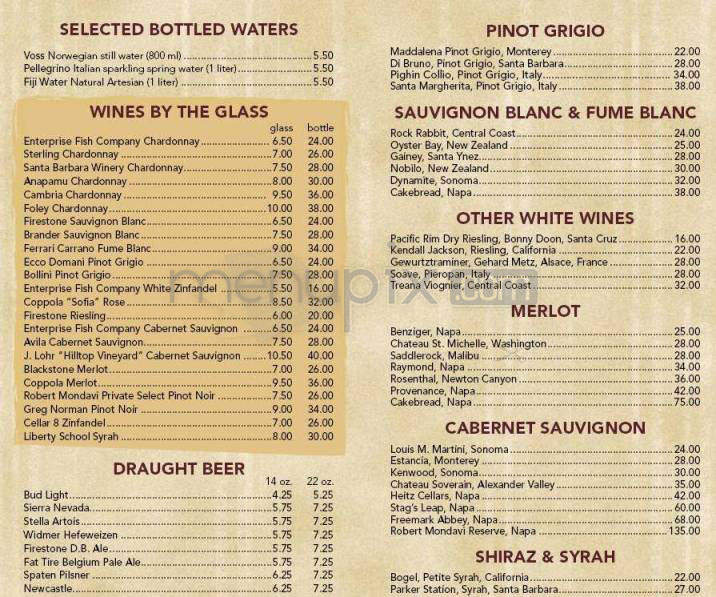 Enterprise Fish Co. - Santa Barbara, CA menu_pic