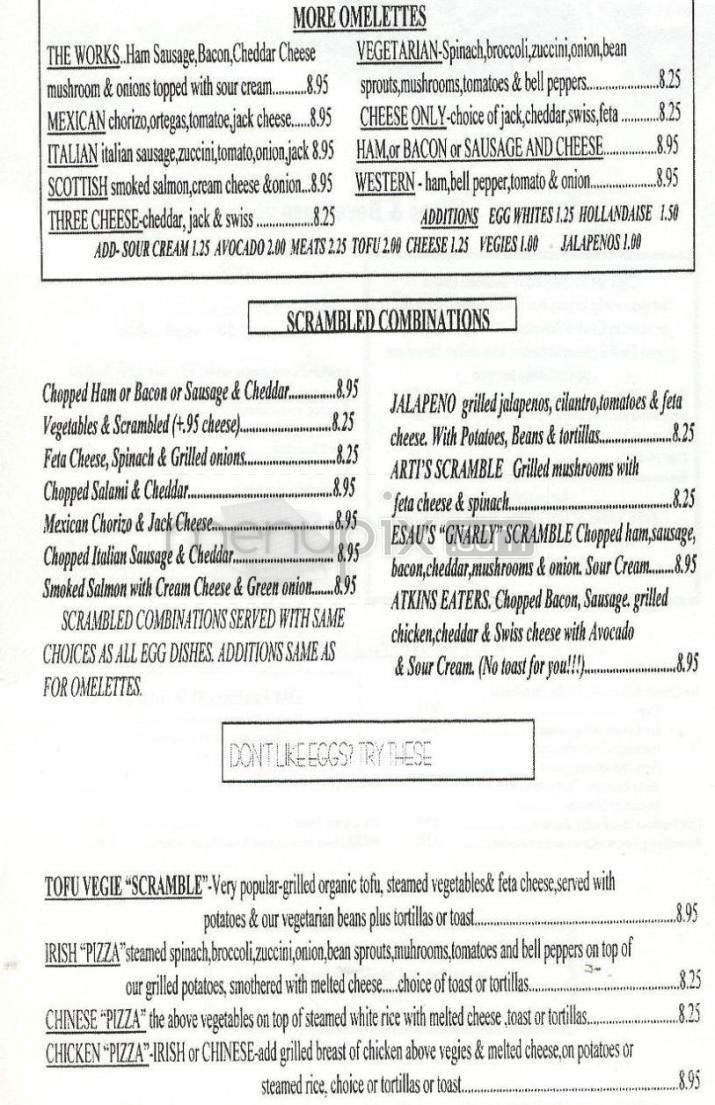 Esau's Coffee Shop - Carpinteria, CA menu_pic