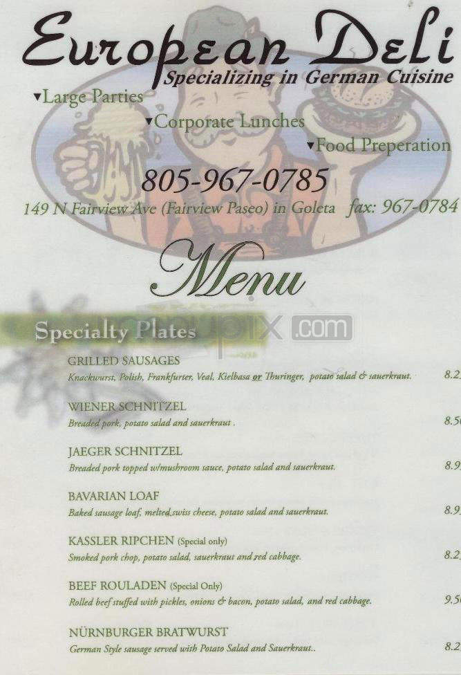 European Deli - Goleta, CA menu_pic