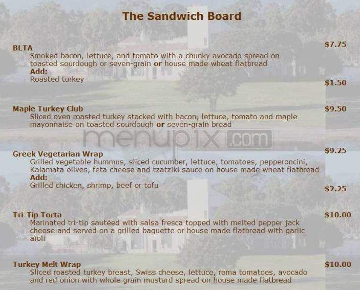Faculty Club University - Santa Barbara, CA menu_pic