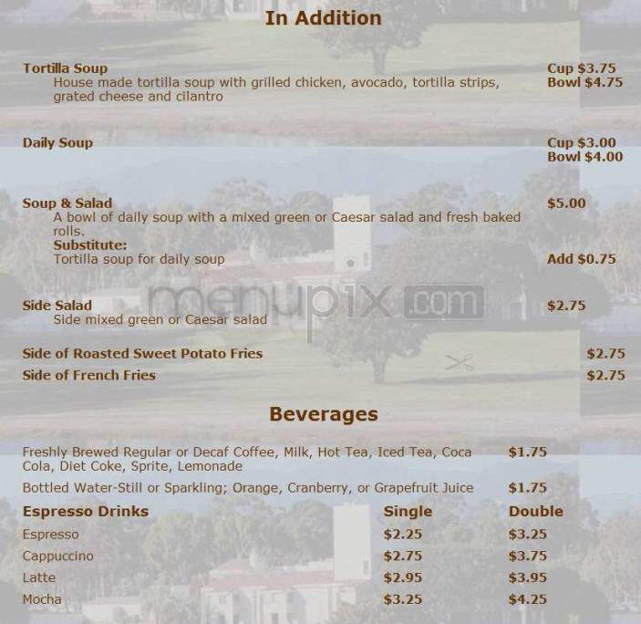 Faculty Club University - Santa Barbara, CA menu_pic