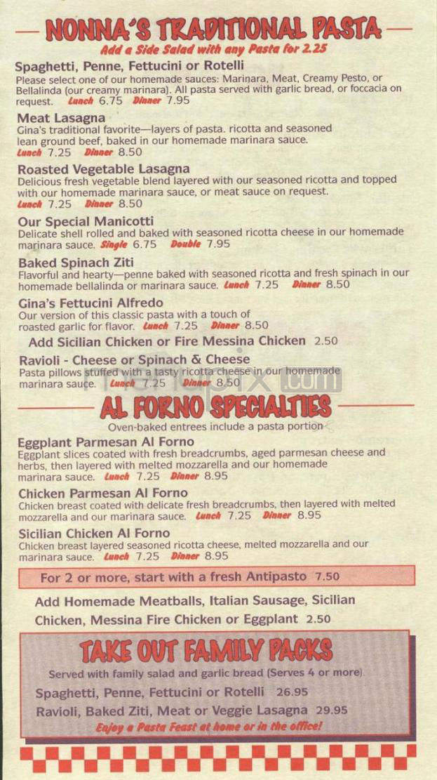Gina's Pizza - Goleta, CA menu_pic