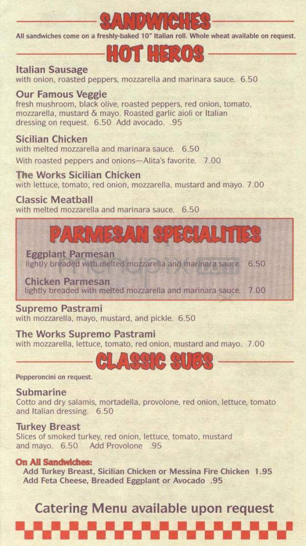 Gina's Pizza - Goleta, CA menu_pic